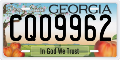GA license plate CQO9962