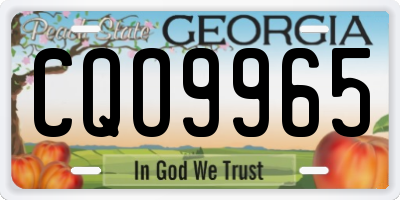 GA license plate CQO9965