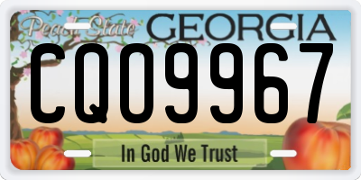 GA license plate CQO9967