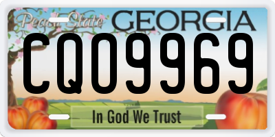 GA license plate CQO9969