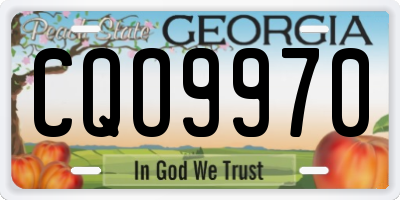 GA license plate CQO9970