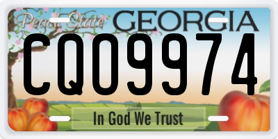 GA license plate CQO9974