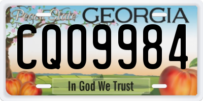 GA license plate CQO9984