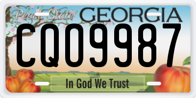GA license plate CQO9987