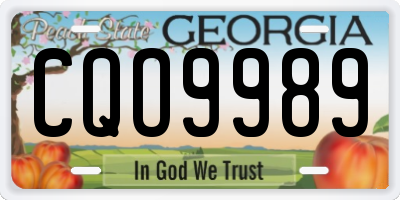 GA license plate CQO9989
