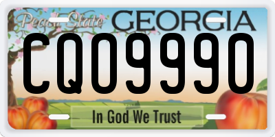 GA license plate CQO9990