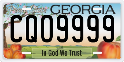 GA license plate CQO9999