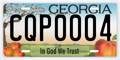 GA license plate CQP0004