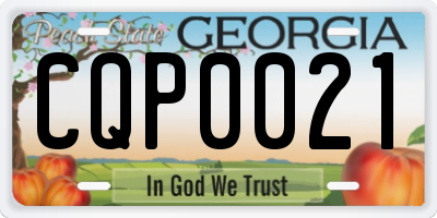 GA license plate CQP0021