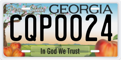 GA license plate CQP0024