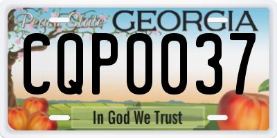 GA license plate CQP0037