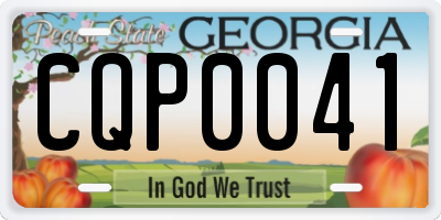 GA license plate CQP0041