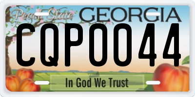 GA license plate CQP0044