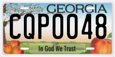 GA license plate CQP0048