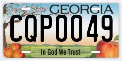 GA license plate CQP0049