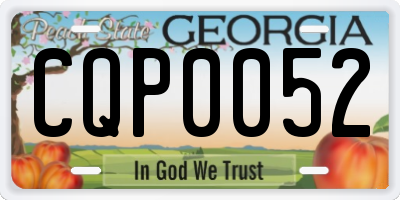 GA license plate CQP0052