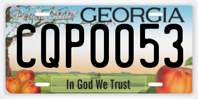 GA license plate CQP0053