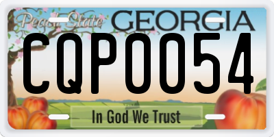 GA license plate CQP0054