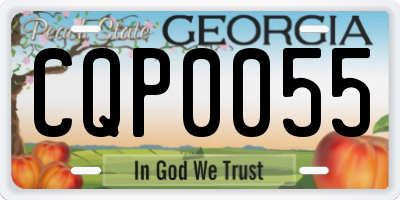 GA license plate CQP0055