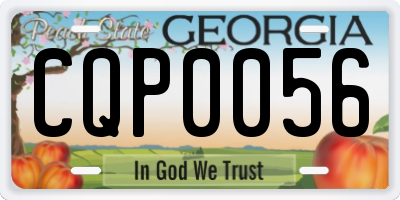 GA license plate CQP0056
