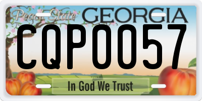 GA license plate CQP0057