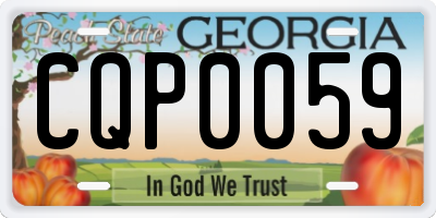 GA license plate CQP0059