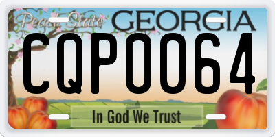 GA license plate CQP0064