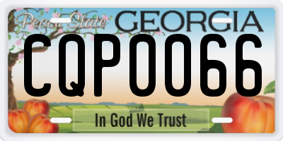 GA license plate CQP0066