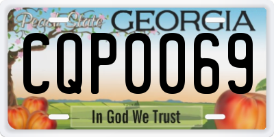 GA license plate CQP0069