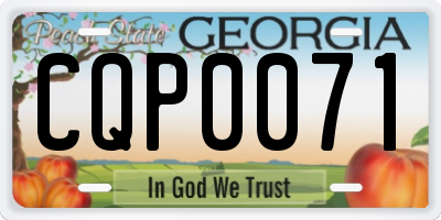 GA license plate CQP0071