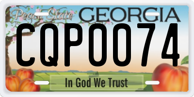 GA license plate CQP0074