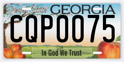GA license plate CQP0075