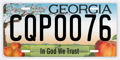 GA license plate CQP0076