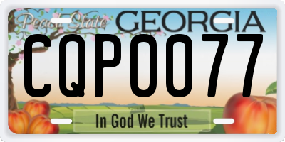 GA license plate CQP0077