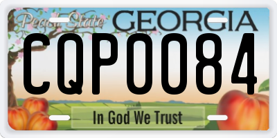 GA license plate CQP0084