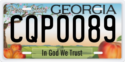 GA license plate CQP0089