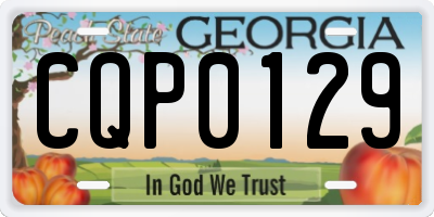 GA license plate CQP0129