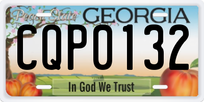 GA license plate CQP0132