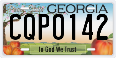 GA license plate CQP0142