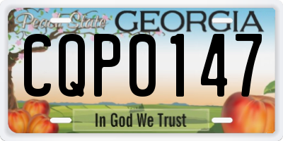 GA license plate CQP0147