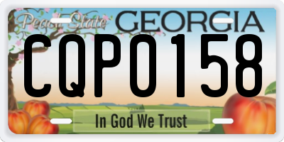 GA license plate CQP0158