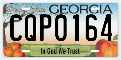 GA license plate CQP0164