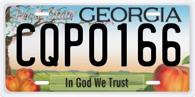GA license plate CQP0166