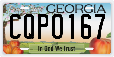 GA license plate CQP0167