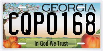 GA license plate CQP0168