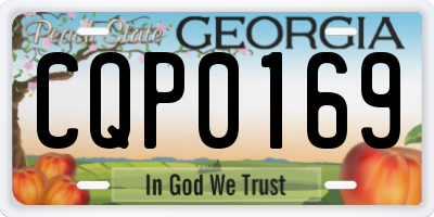 GA license plate CQP0169