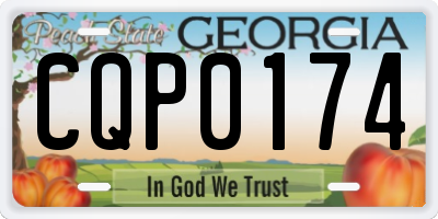 GA license plate CQP0174