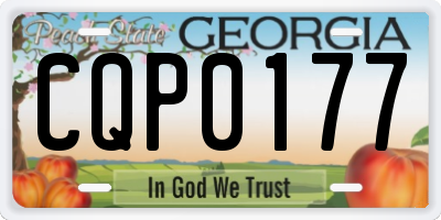 GA license plate CQP0177