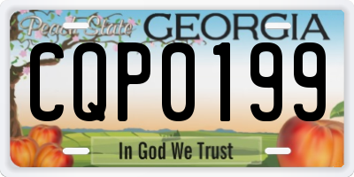 GA license plate CQP0199