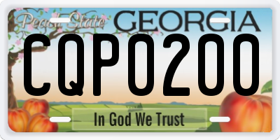 GA license plate CQP0200